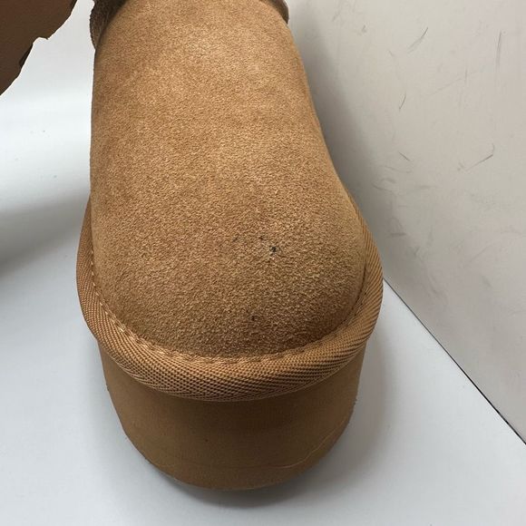 CUSHIONAIRE Women's Genuine Suede Cozy Mule Platform +Memory Foam 8.5 CHESNUT - Picture 8 of 8